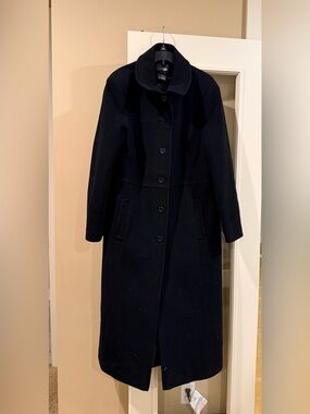 East 5th Women's Long Black Wool Trench Coat